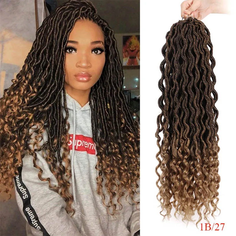 Wholesale Goddess Faux Locs Curly Soft Dread Braids Dreadlock Crochet Hair Extensions