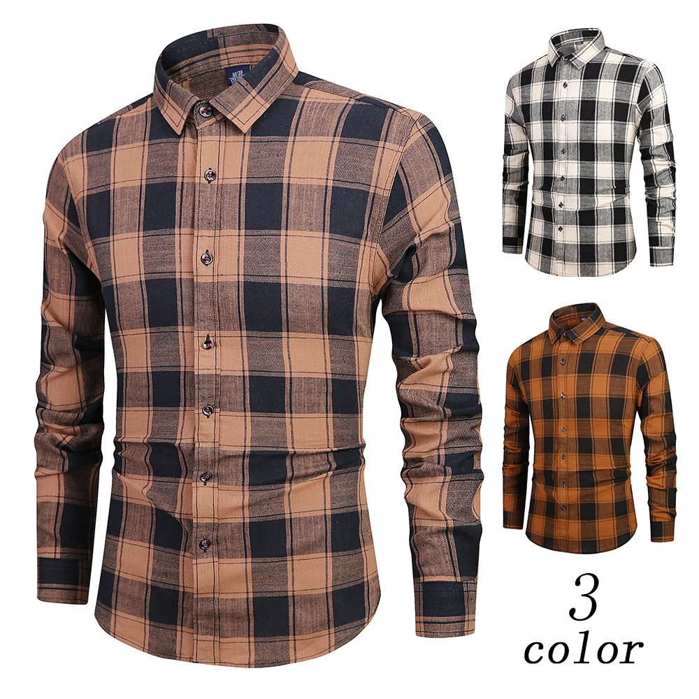 Custom top selling plaid flannel maxi checked shirt for mens