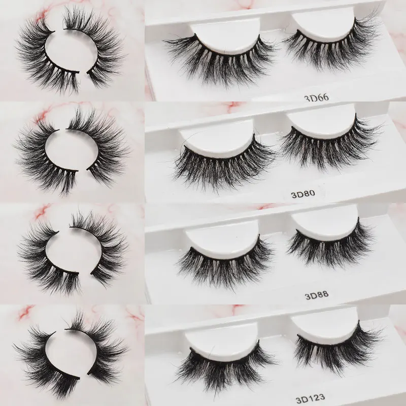 Wholesale natural long 18-20 mm mink eyelashes high quality mink fur 100% handmade natural black mink lashes