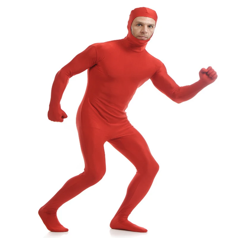 Fotobestway Invisibility Cloak Jumpsuits Ninja Cosplay And Mouth Black Man Halloween Stage Show Tight Mysterious Actor Costume