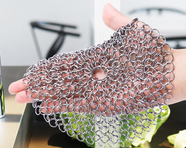 316 л чугунный очиститель из пищевой нержавеющей стали скребок chainmail используется для