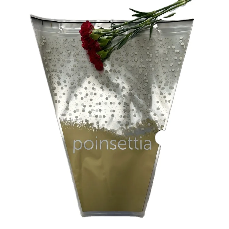 Promotional wholesale plastic flower cover opp material fresh-keeping and breathable packaging bouquet cover