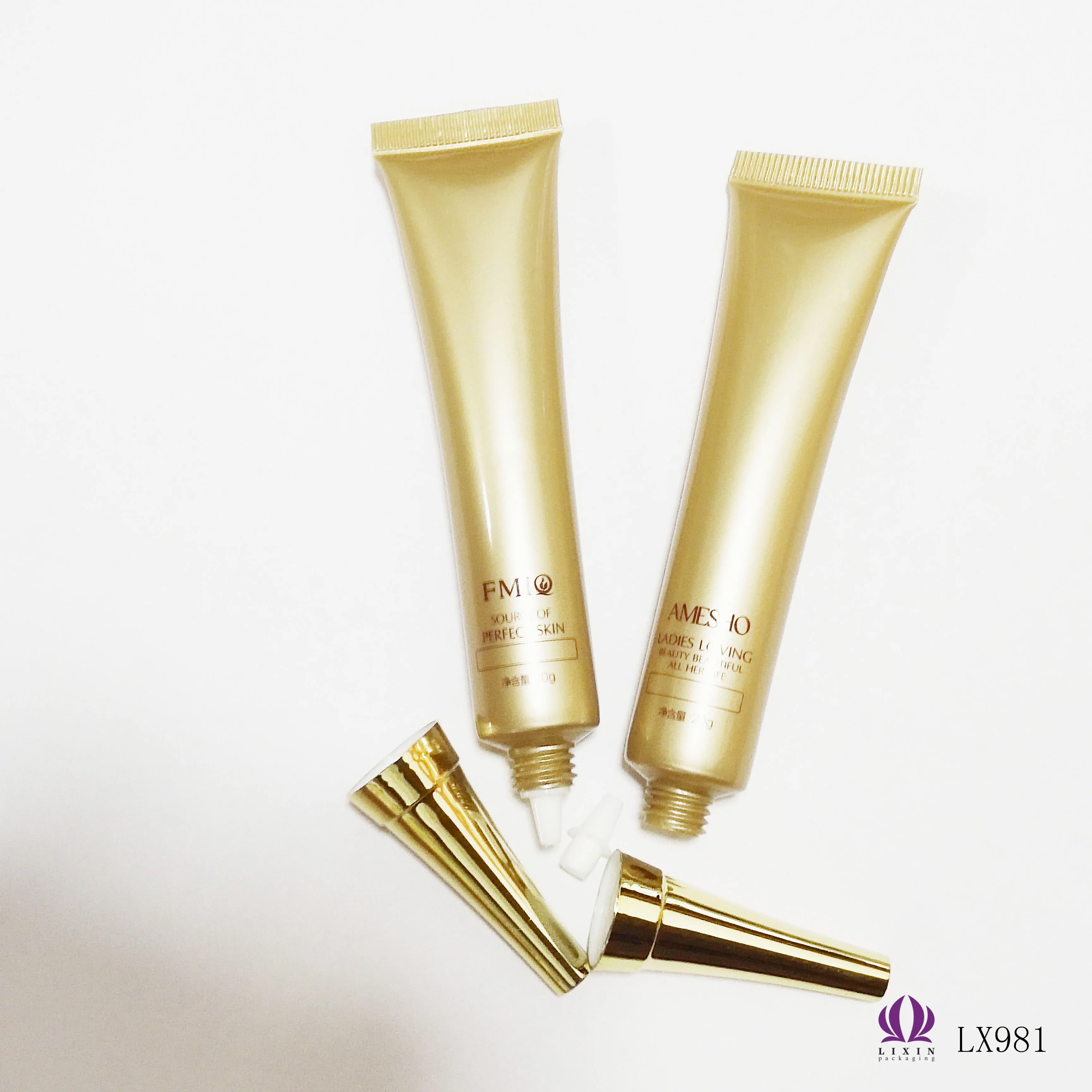 
15g Semi-transparent plastic tube with long pointed nozzle eye cream packaging tube cosmetic 