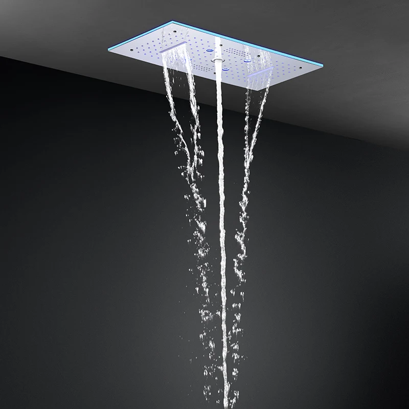 Modern multifunction 300*900mm shower head rainfall waterfall mist spray thermostatic stainless steel shower head