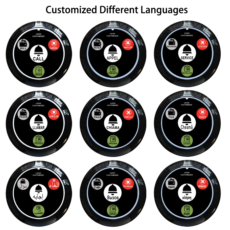 Artom waiter call button 10 pieces with one monitor display for restaurant table service calling system