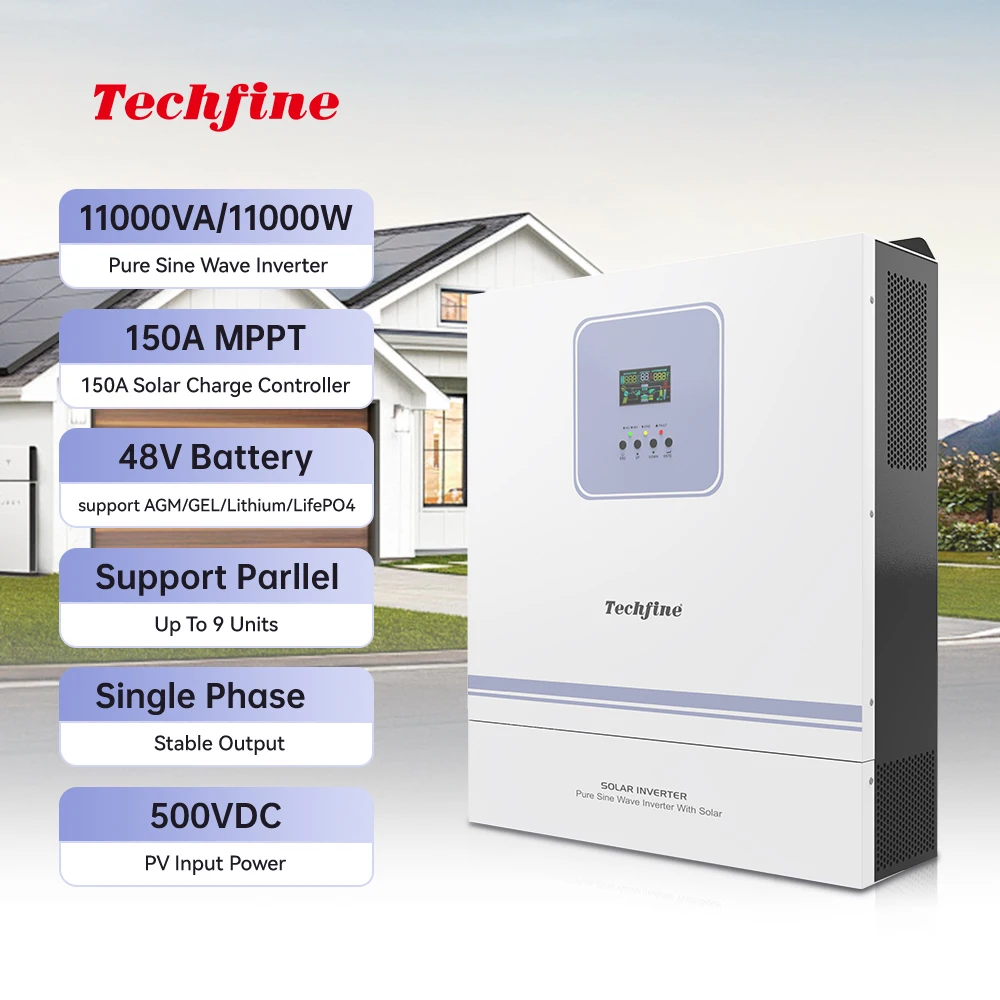 Customize 11KW 11000watts 48v watt pure sine wave inverter lCD display wifi remote solar inverter high frequency 8KW