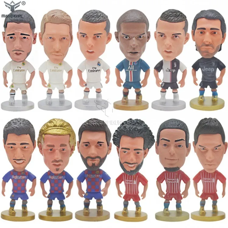 Custom Made 3inch PVC Soccer Player Figure Lifelike Football Celebrity 3D Mini Football Team Player Figure Toy