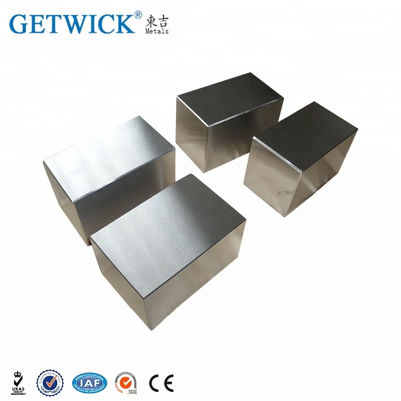 Чистый титановый кубический блок ignot gr5 8 мм 10