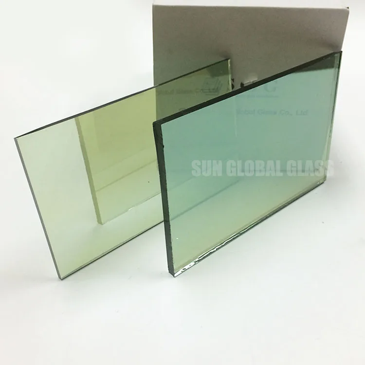 Good price 4mm gold bronze grey blue green pink sliver heat insulation reflective coated building float glass in China
