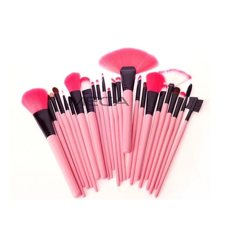 Fashion custom logo makeup brushes tools 24 pink professional makeup brush