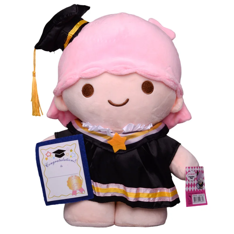 Sanrio New Sanrio Anime Graduation Season Plush Toy Cartoon Soft Stufffed Doll Room Decoration Toys For kids Gifts