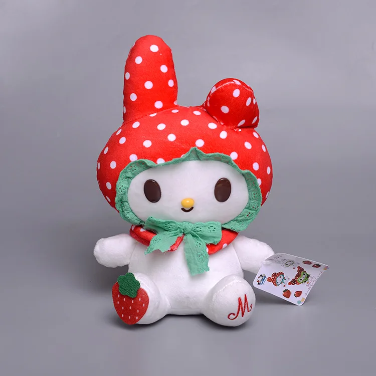 20Cm Lovely Sanrio cos strawberry Plush Toy pendant Cinnamoroll white strawberry melody kuromi  plush doll For Gift
