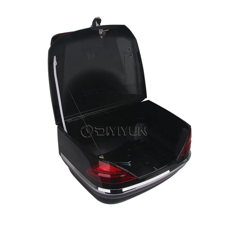 Rear Top Box Delivery Tank Luggage topbox Motorcycle Tail bag Boxes w/ backrest pad led light universal for harley for yamaha