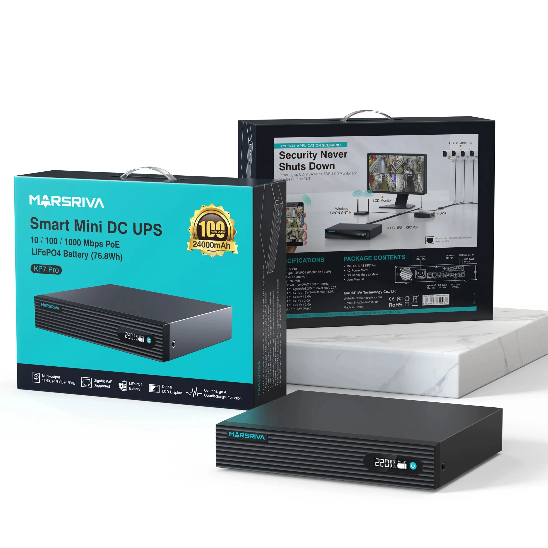 MARSRIVA красивый и безопасный Мини DC UPS 100 Вт источник питания CCTV камера монитор