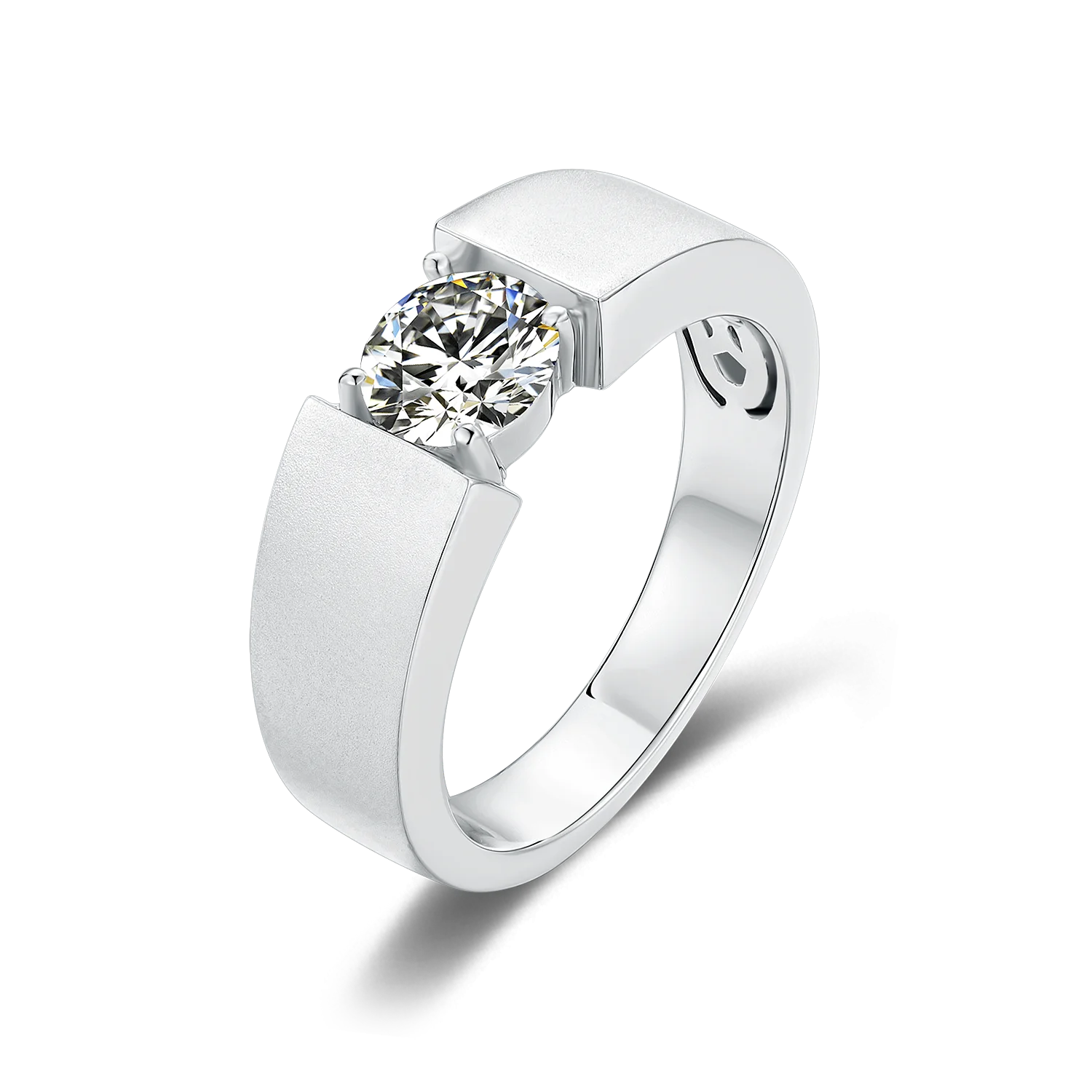 Popular style 1CT Moissanite diamond men silver rings turkey 925 sterling ring silver 925 sterling men with gold