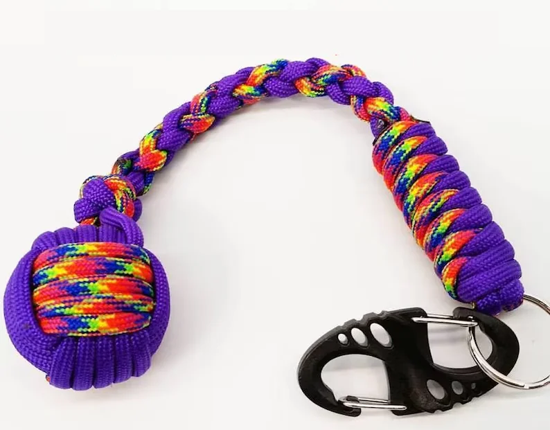 Ручной работы высококачественный 550 Паракорд на заказ обезьяны кулак ПАРАКОРД БРЕЛОК С 1 дюймовым стальным шариковым подшипником