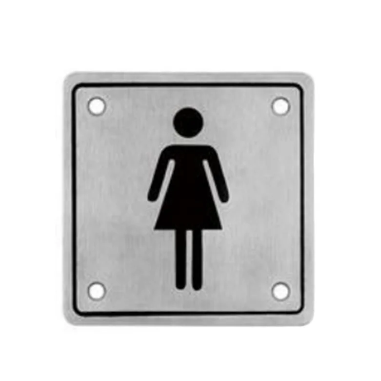 Stainless steel rectangle man or woman toilet door sign plate