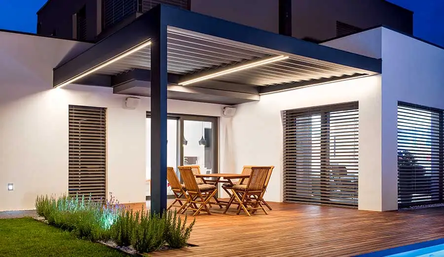 AS2047 TOMA Modern Aluminium Alloy pergola louvre Horizontal Opening Style Pergola Support Shutter