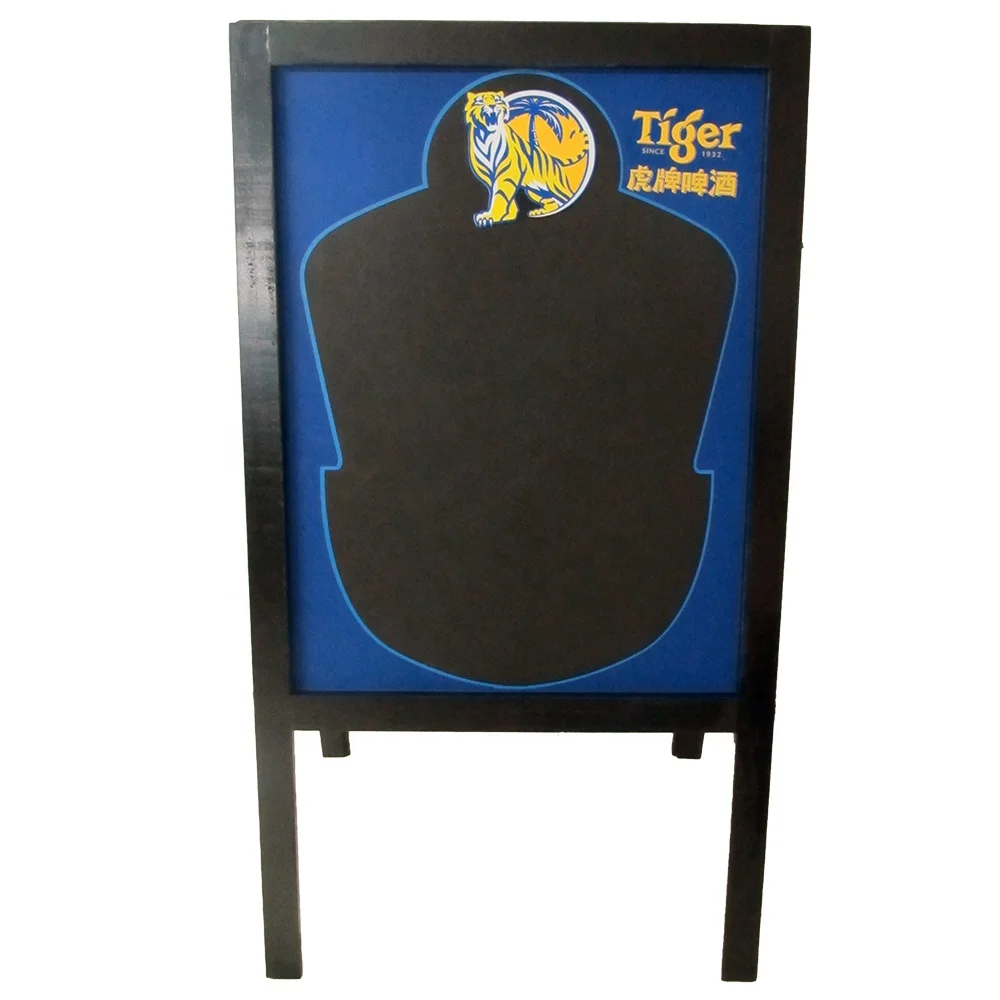 bar and restaurant promotional  wooden double face standing chalkboard sign