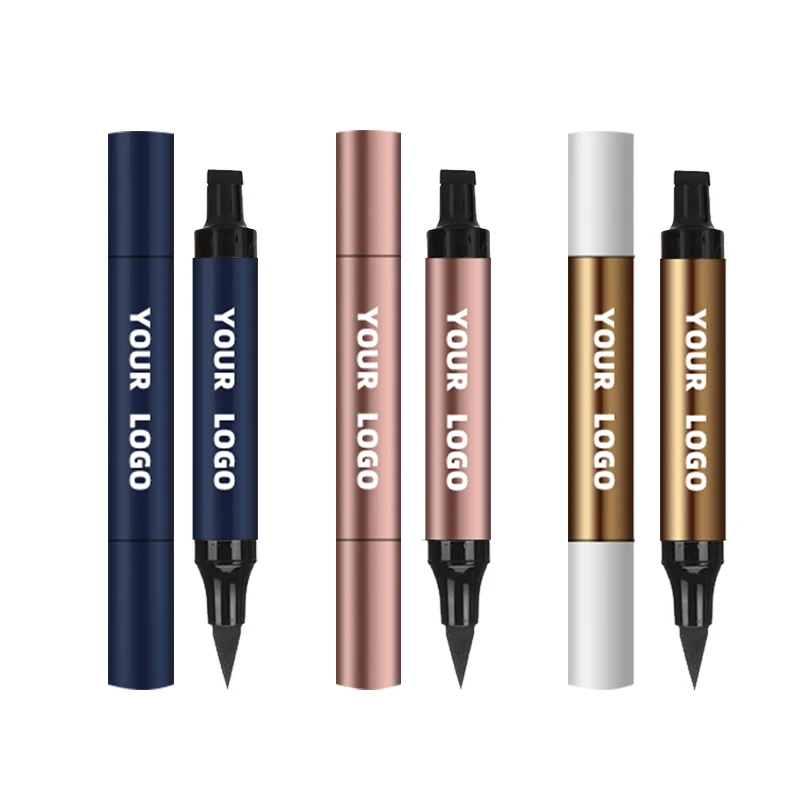 2 in 1 stamp eyeliner best waterproof self  glue free magic adhesive stamp eyeliner pen