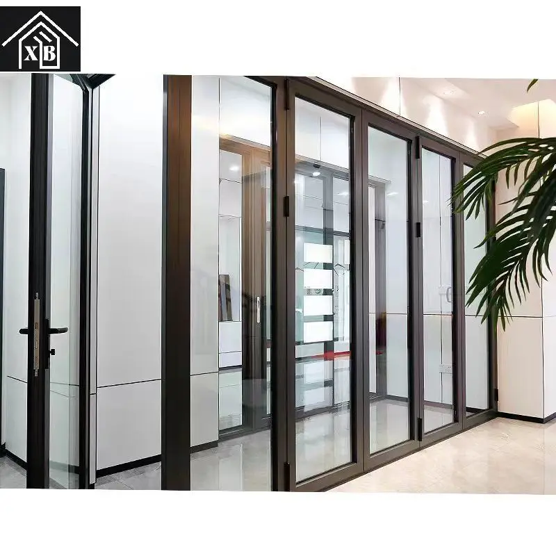 Transparent Home Balcony Round Partition Door Glass Sliding Folding Doors Pakistan for Restaurant