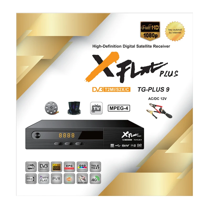 XFLAT PLUS  TG-PLUS9 New android auto interface decoder dish receiver satellite New dvb s  satellite finder meter  and LED hot