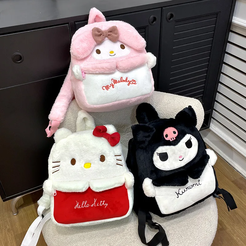 HL Ready to ship Sanrioed Junior Girls Schoolbag Cute Anime Cartoon Book Bag Lunch Bento Bag Kitty Kuromy Melodi Backpack Girl
