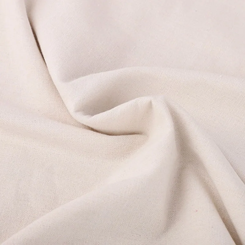 Hot Sale Solid Color White Soft Plain Dyed Blend 55% Linen 45% Cotton Fabric For Home Textile