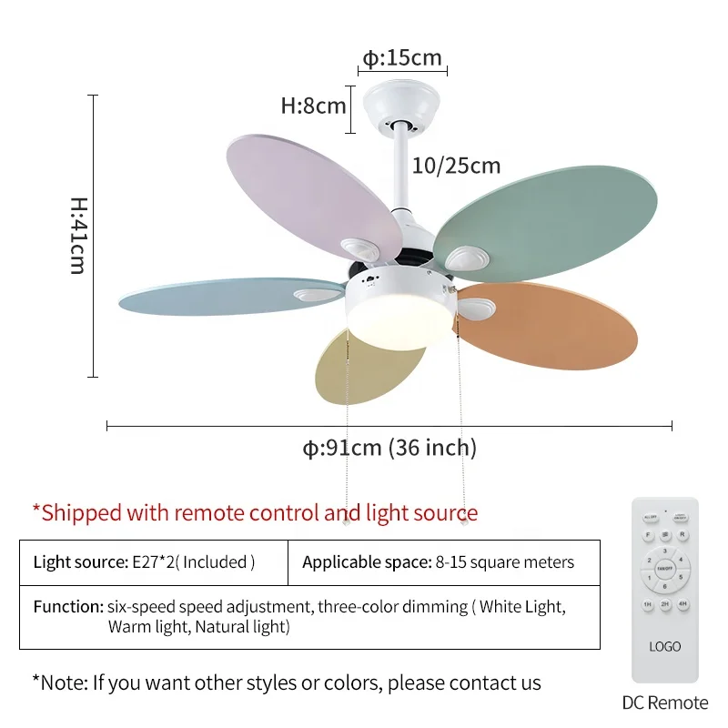 LED ceiling fans Indoor vintage solid wooden fan nordic winding machine remote ceiling fan with light