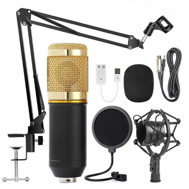 Wholesale Professional Recording Live Streaming Gaming Condeser Microphone PC Noise Cancelling Microphone//