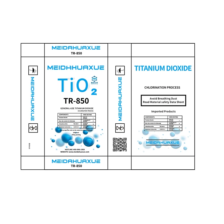 
TR-850 Titanium Dioxide 96% Rutile Pigment White powder 
