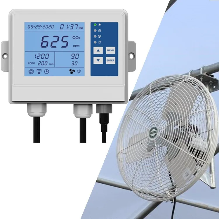 Digital plant farm mushroom growing chamber tent 10000ppm CO2 ppm temp humidity co2 generator monitor controller