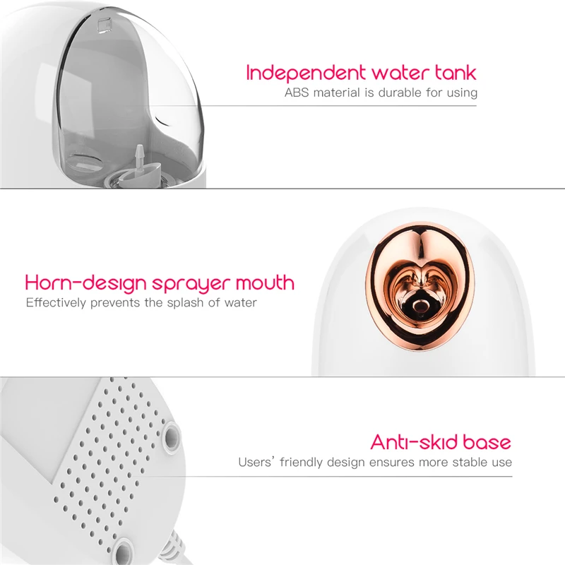 Facial Steamer Nano Ionic Hot Mist Face Steamer Home Sauna SPA Face Humidifier Atomizer for Women Men Moisturizing Unclogs Pores