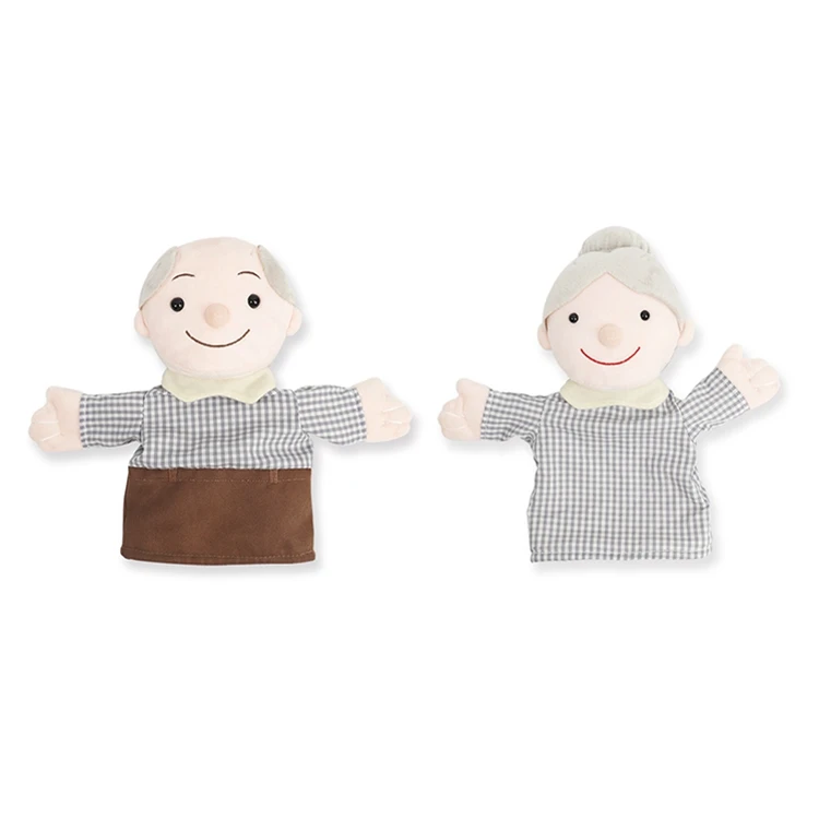 Hot sale cartoon character grandpa grandma human hand puppet