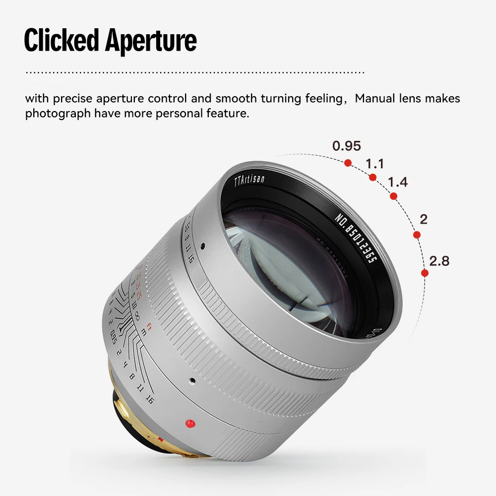 TTArtisan 50mm f0.95 Titanium Colour Full Frame Large Aperture Lens for Leica M Port