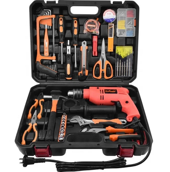 Многофункциональный Супер ручной ящик для инструментов 60 в 1 часы из углеродистой стали корпус для электрической дрели для домашнего хозяйства