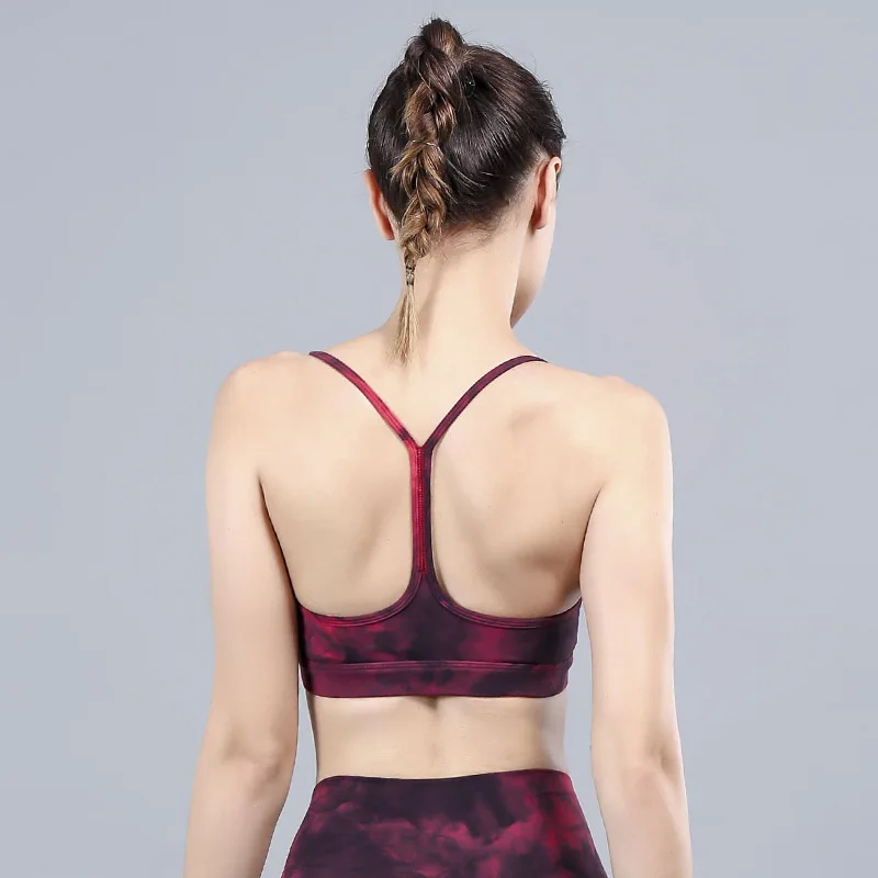 Sports underwear tie dyed matte nude sports bra backless sports bra Yoga bra