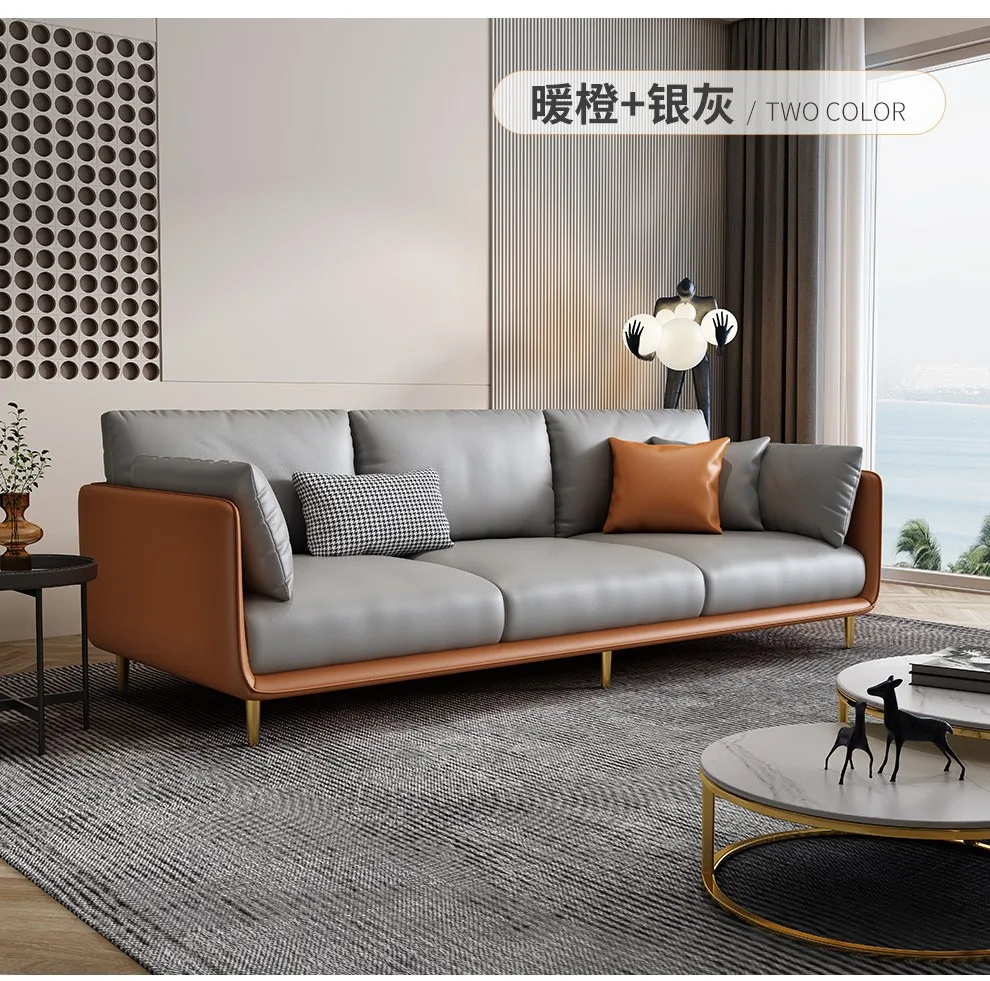 Customizable Seating Couch Grey Sectional Living Room Combination Leathaire Sofa Set 7 Seater Corner