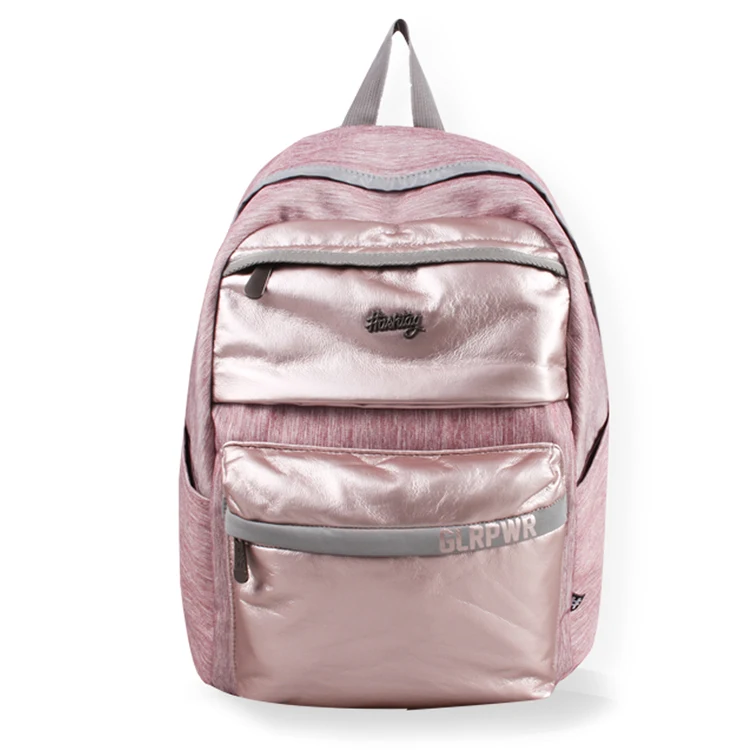Guangzhou Factory Price Low Moq Fashion Sweet Pink Waterproof Leather School Bags Backpacks For Teen Girls