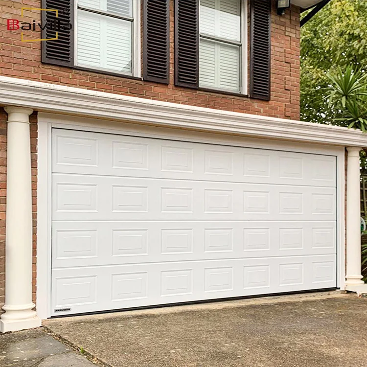 Factory price custom design modern white aluminum panel remote control electric automatic open insulation sectional garage door