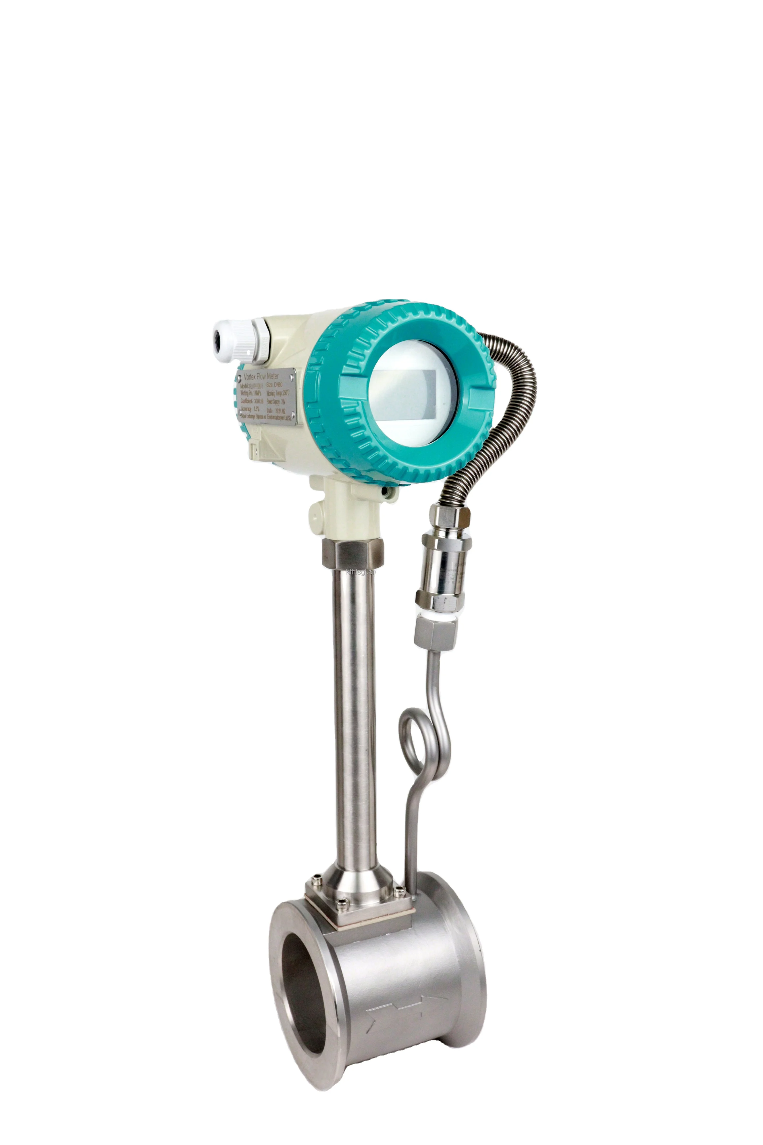 GVF100 Battery Power Supply Vortex flowmeter temperature and pressure compensation steam vortex flowmeter