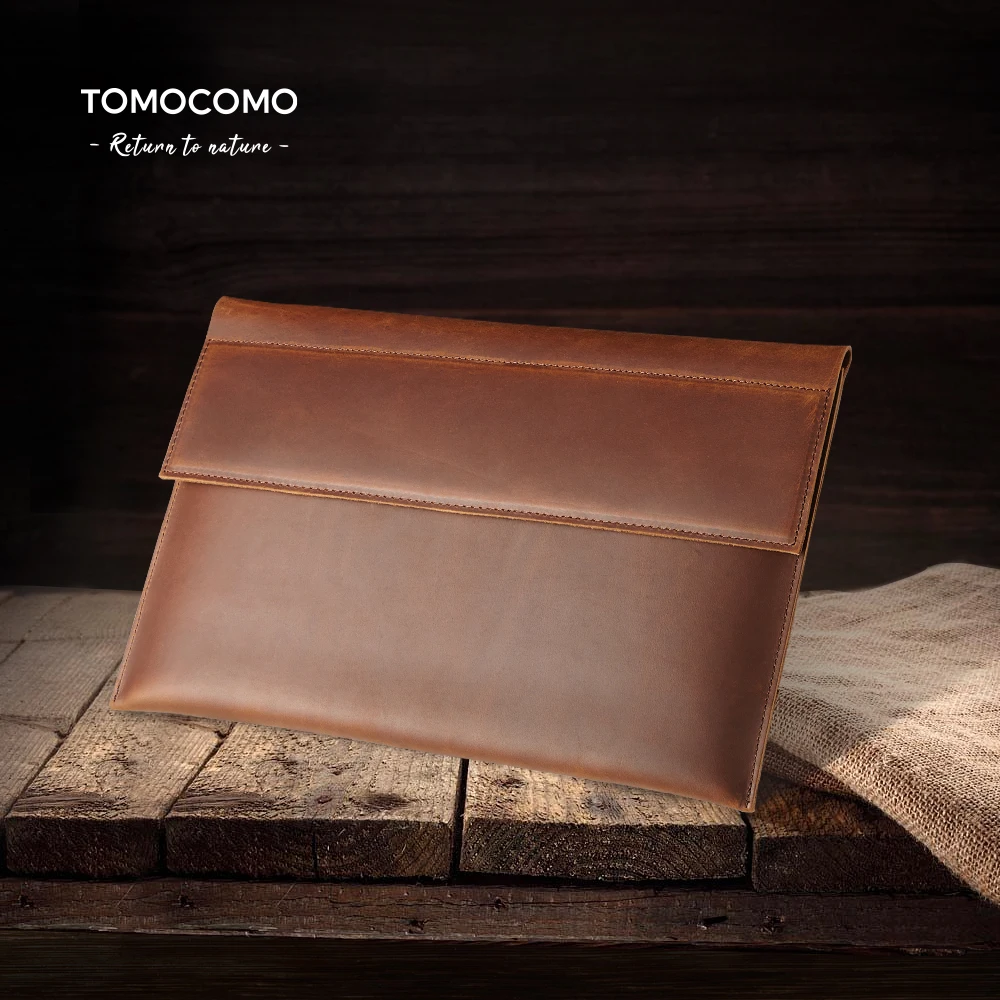 TOMOCOMO Genuine Leather Tablet Sleeve Case For ipad pro 12.9 case 2020 2021 MacBook Pro Air 13.3 inch 15.5  inch Tablet Sleeve
