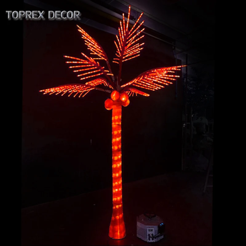 Realistic Artificial Natural Looking 3m RGB Color Changing LED Lighted Coconut Palm Tree Light