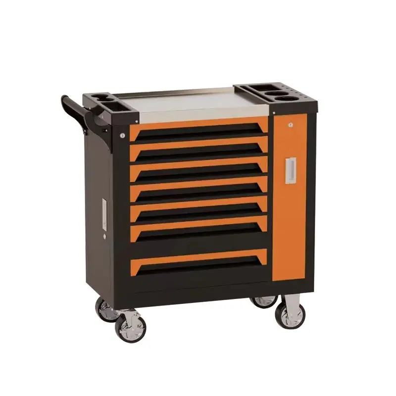 7 Drawers Rolling Metal Tool Cabinet Trolley Cart with Workshop Tool Sets for Automobile Maintenance & Repair Industry Storage