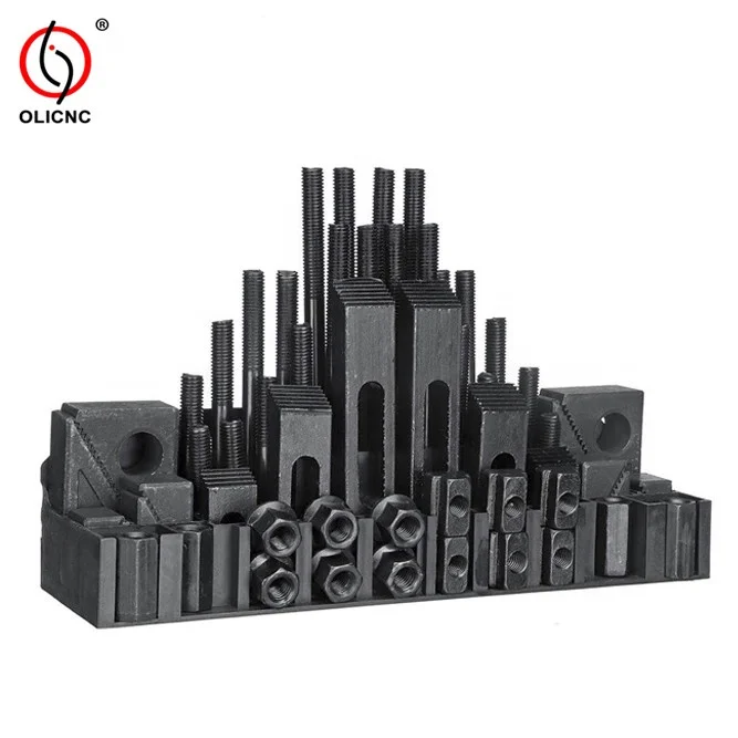 Machine Tools M16 CK16 52PCs 58PCs Steel Clamping Kits M18 T-nuts HRC27-37 clamping kit M6 M8 M10 M12 M14 M16 clamping kit 58pcs