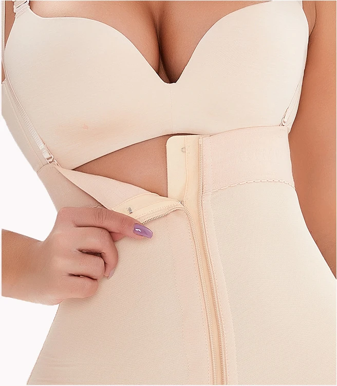 Hot Selling Advanced Body Sculptor Firm Tummy Compression Bodysuit Shaper with Butt Lifter Fajas Colombianas with Zipper