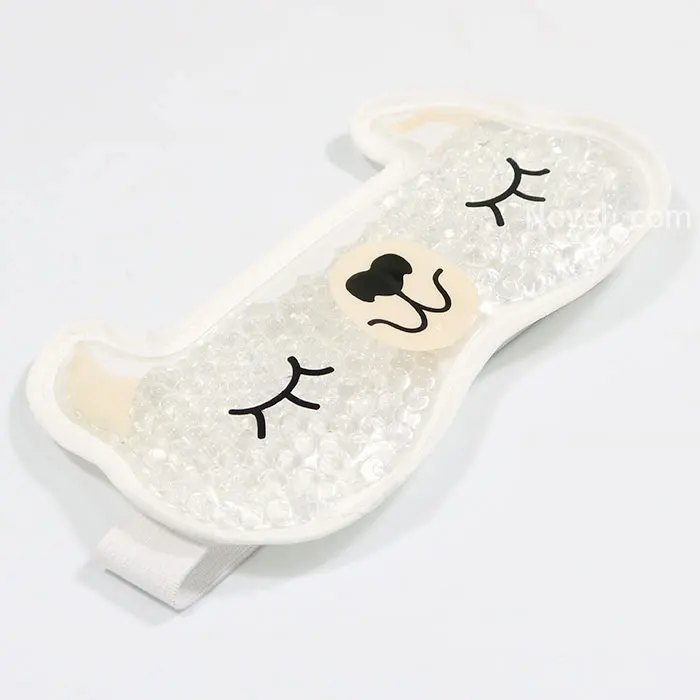 Sale White Cartoon Reusable Hot Cold Gel Beads Eye Ice Pack Sleep Compress Mask