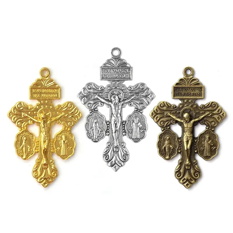 Customised High Quality Metal Gold Stainless Steel Catholic Saint Benedict Medal Necklace With Chain