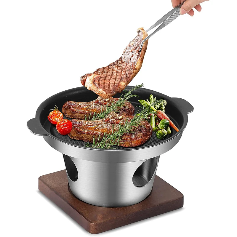 Mini Alcohol Stove Burner Portable Efficient Stainless Steel Fondue Burner with camping