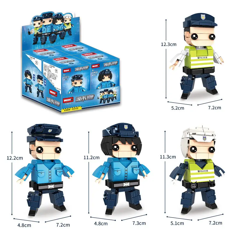 WOMA TOY C0612 4 in 1 assembly custom mini bricks building block child city police action figure toy